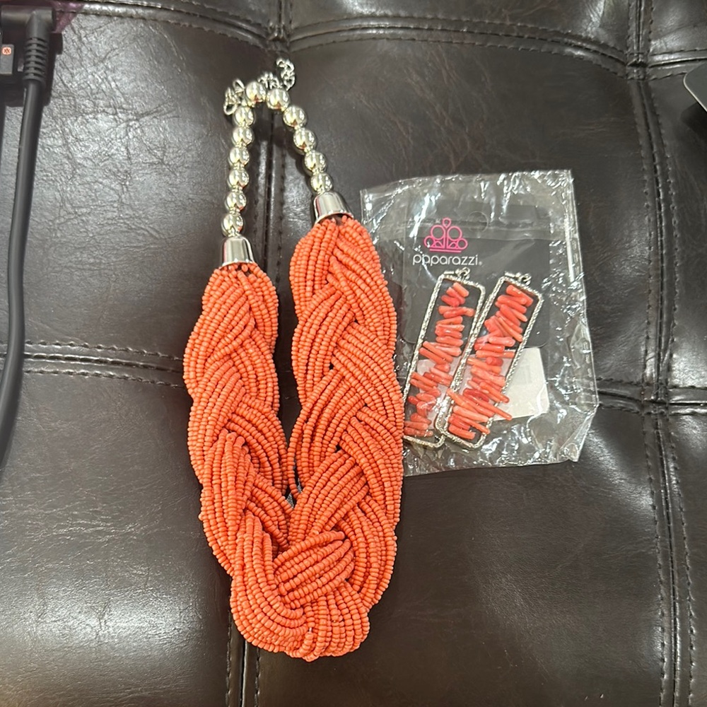 Paparazzi Orange Beaded Necklace